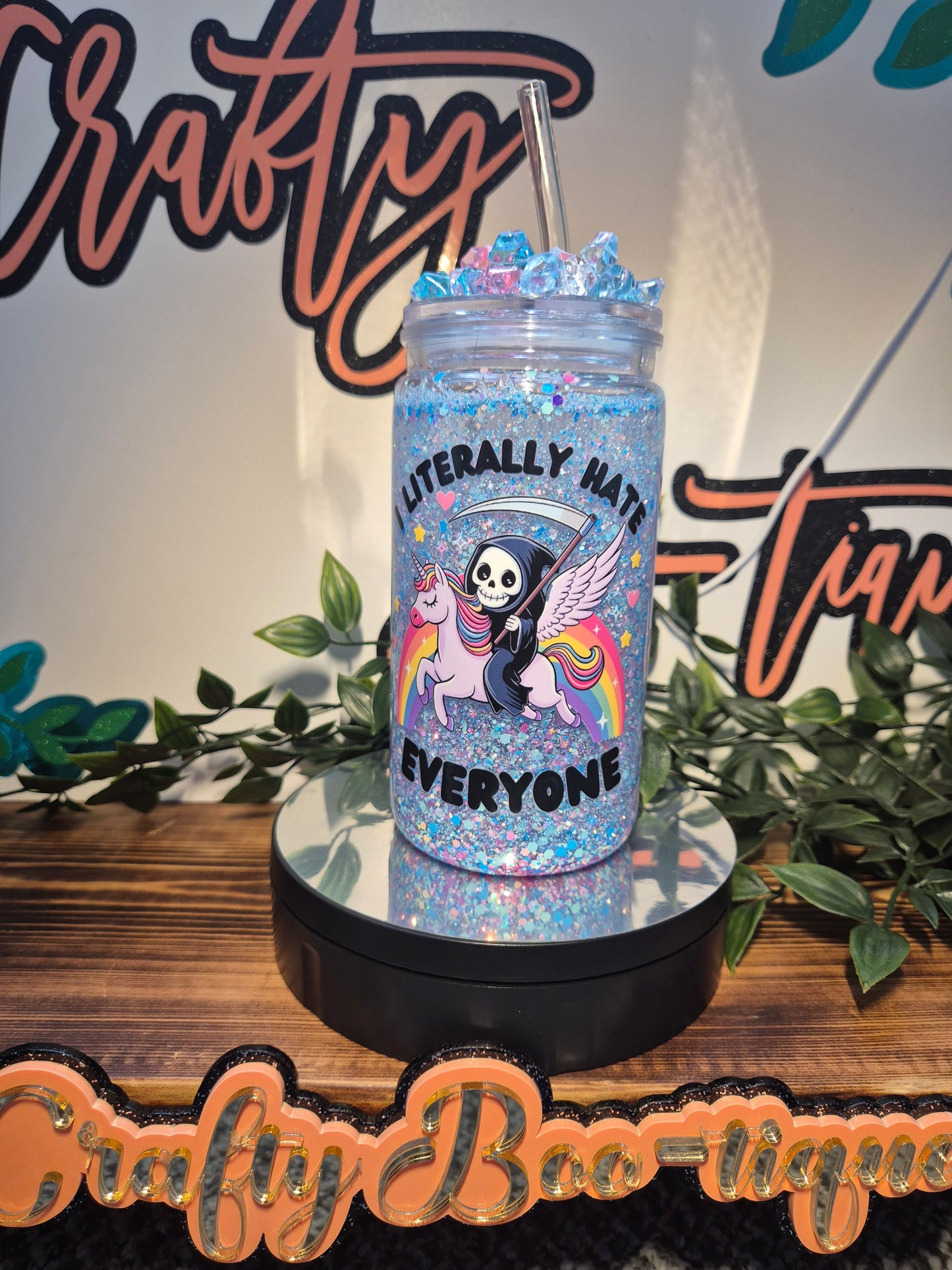Grim Reaper Rainbow Snowglobe (Acrylic)