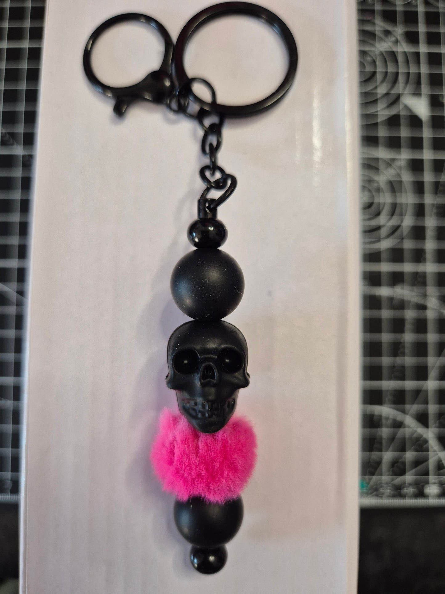 Black Skull Keyring