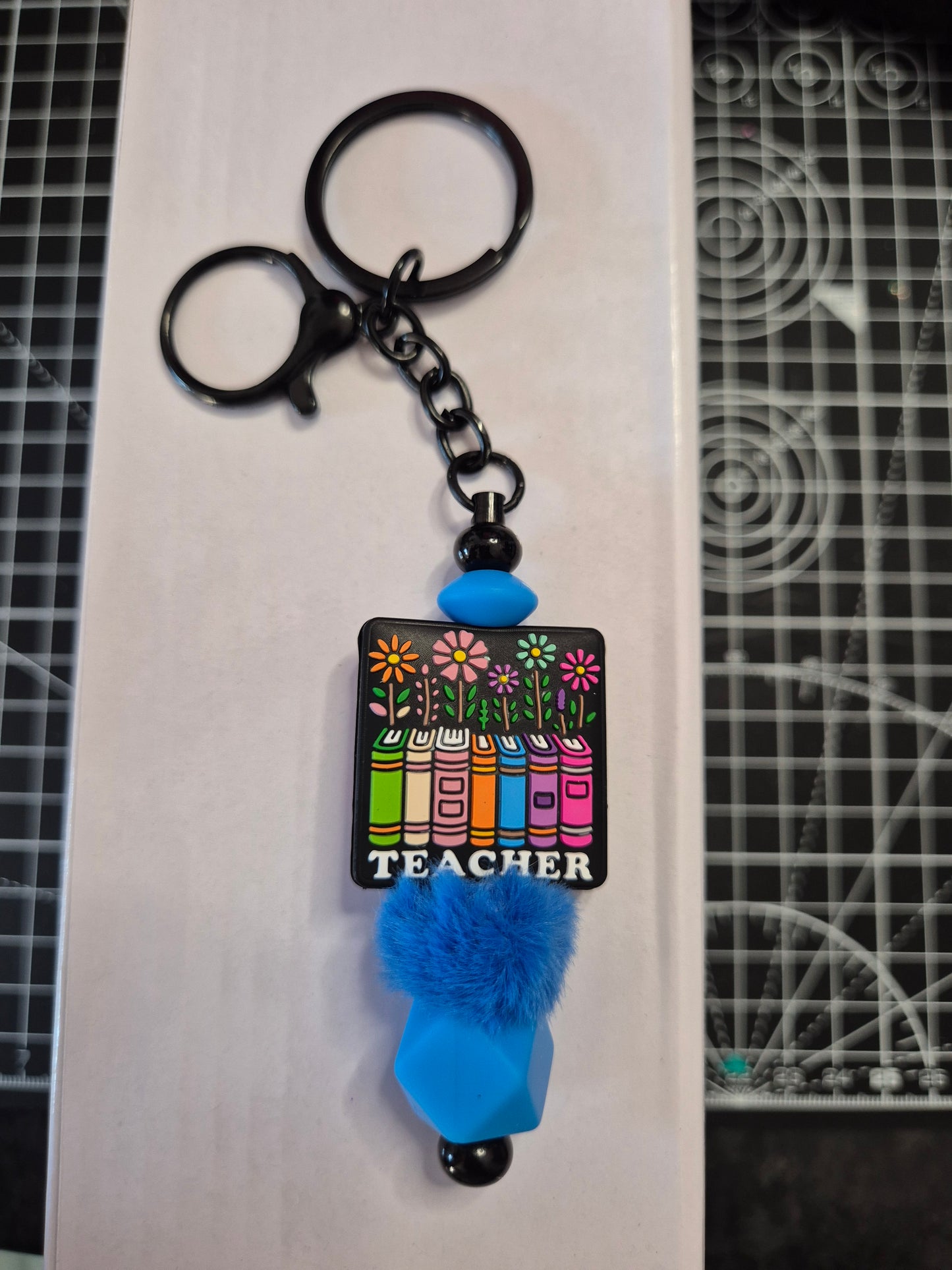 Blue Teacher Keyring