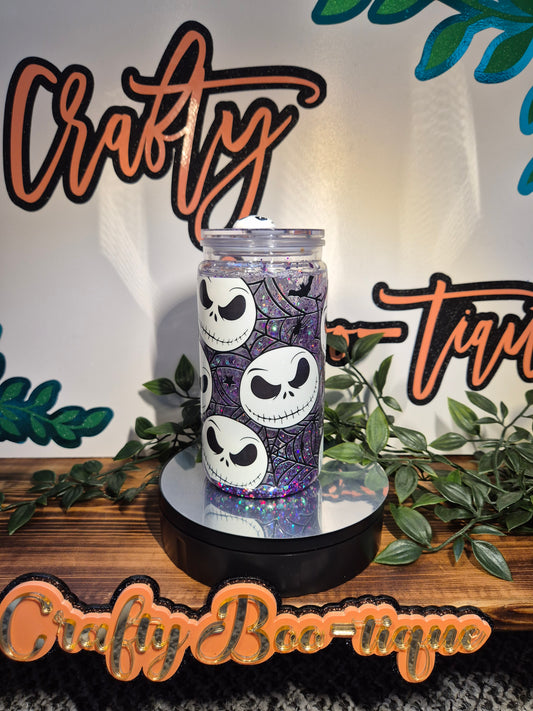 Skeleton Man Snowglobe, With Matching Straw Topper (Acrylic)