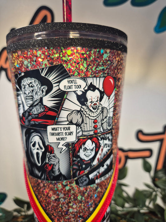 Comic Book Style Horror Zipper Tumbler