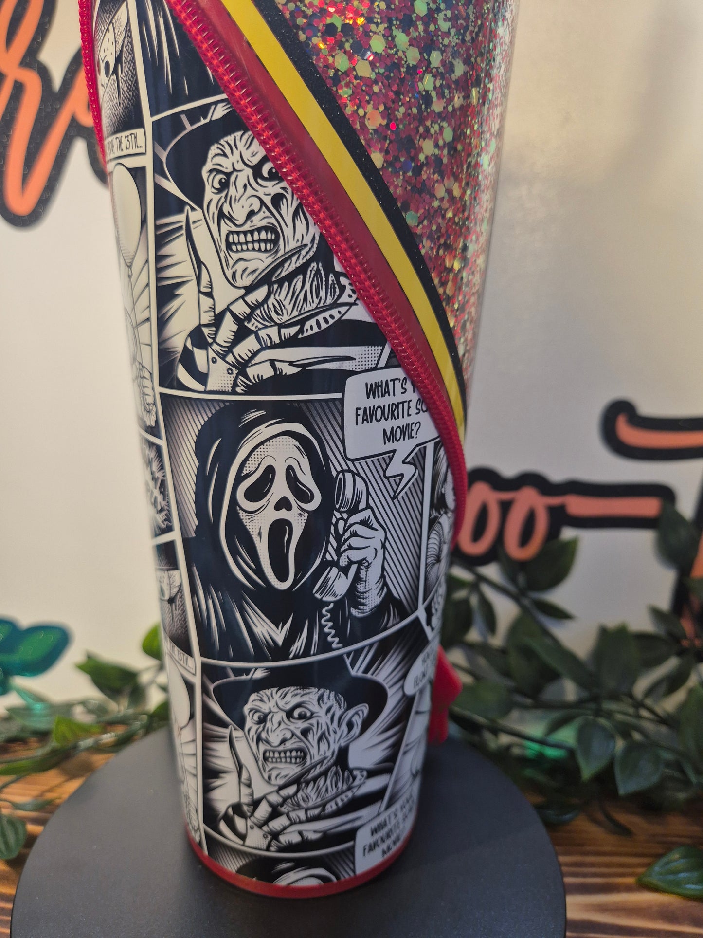 Comic Book Style Horror Zipper Tumbler