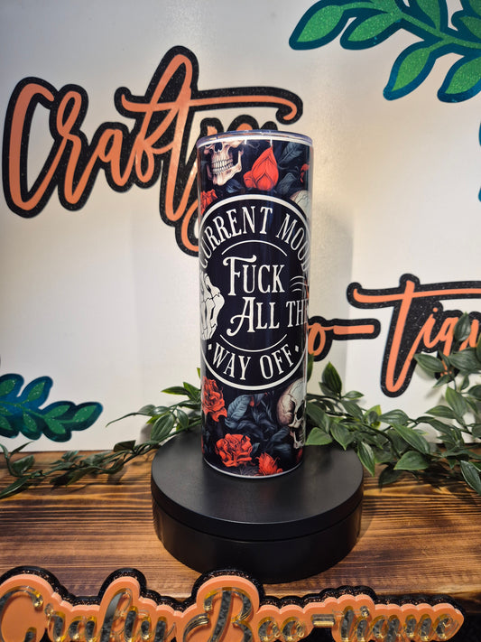 Current Mood Skull Tumbler. With Matching Straw and Straw Topper.