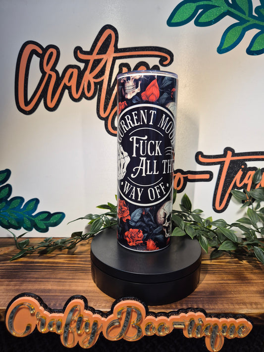 Current Mood Skull Tumbler. With Matching Straw and Straw Topper.