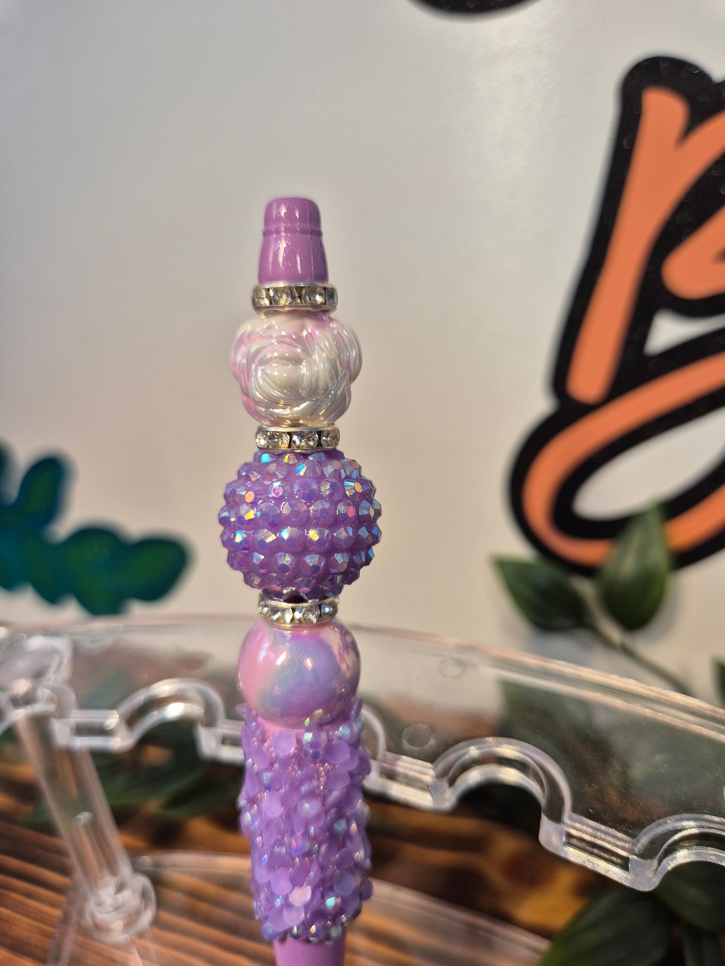 Purple/White Rose Pen