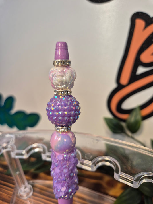 Purple/White Rose Pen