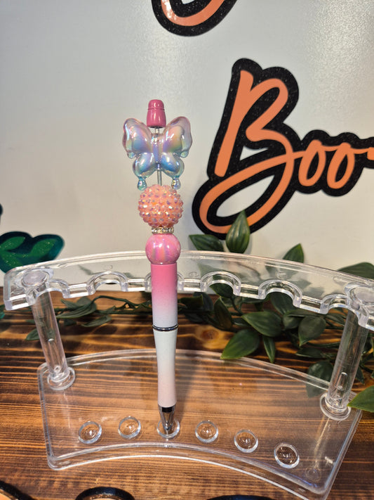 Pink/White Butterfly Pen
