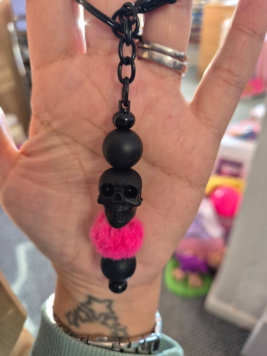 Black Skull Keyring