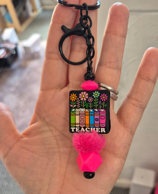 Pink Teacher Keyring